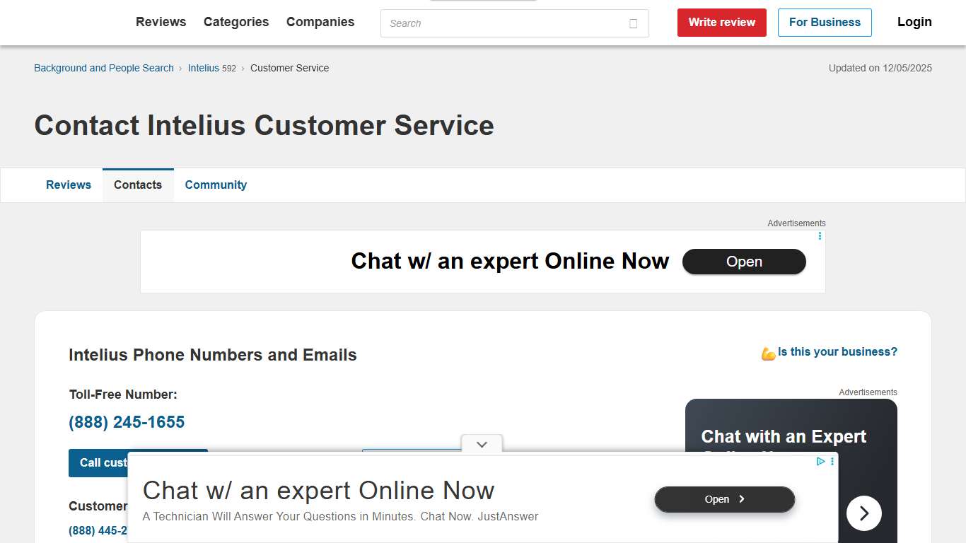 Intelius Customer Service Phone Number (888) 245-1655, Email, Help Center